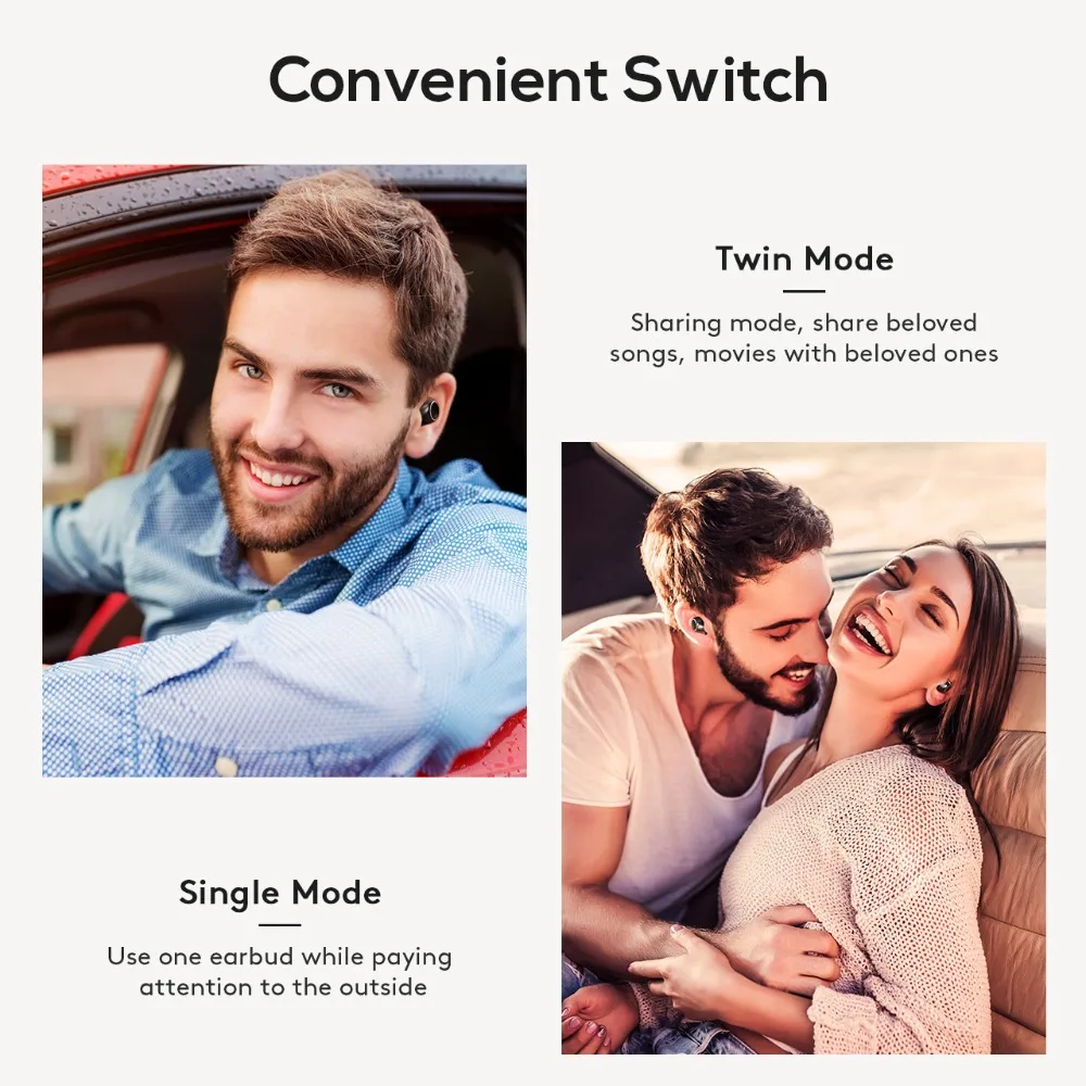 Топ Mpow T6 Беспроводной наушники уникальный штрих Управление Bluetooth 5 0 21 ч 3D стерео с