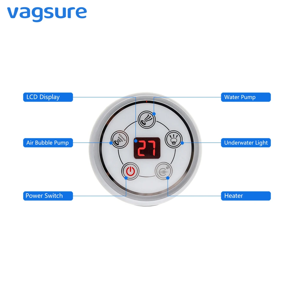 Vagsure 1 комплект AC 110 В/220 В цифровая панель управления с ЖК-экраном спа комбо Вода Воздух массаж ванна джакузи управление Лер наборы