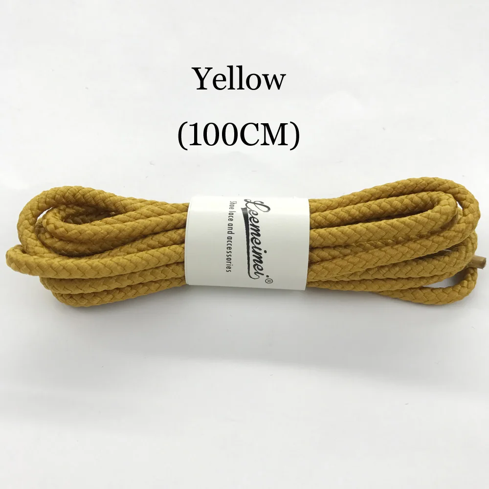 yellow 14 цветов; 100 см; кроссовки с круглым шнурком; однотонные ботинки из полиэстера; обувь на шнурках; Высококачественная брендовая модная обувь; Chaussure - Цвет: yellow
