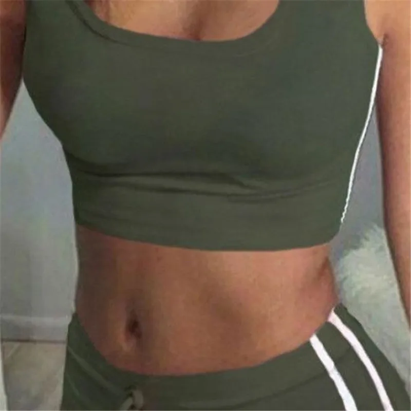 

Womens Swimsuit 2Pcs Sports Suit Sport Crop Top Vest Bra Yoga Running Fitness Gym Pants Lady Sexy New Hot biquinis feminino 2019