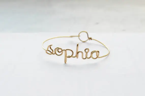 Мужской браслет с именем Senfai персонализированный ручной работы из проволоки высококачественный Шарм