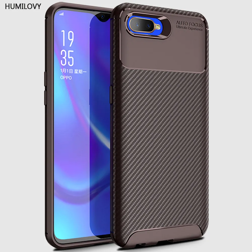 Чехол для OPPO K1 чехол R15X 6 4 дюйма углеродное волокно текстура ударопрочный мягкий