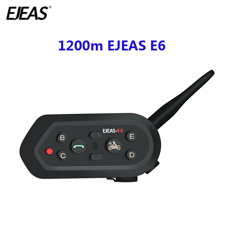 Гарнитура для мотоцикла EJEAS E6 Bluetooth Интерком 1200 м VOX MP3 GPS Moto шлем BT беспроводная