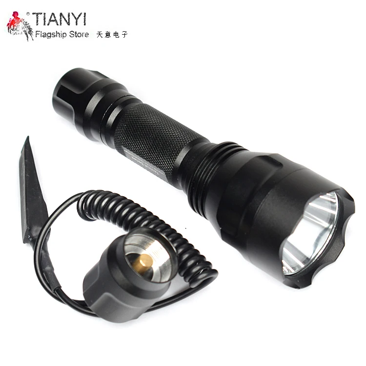 C8 Hig светильник 2200LM CREE XM-L2 светодиодный 5 режимов Светодиодный светильник-вспышка тактический пистолет вспышка светильник фонарь+ пистолет база для прицела крепление+ пульт дистанционного управления