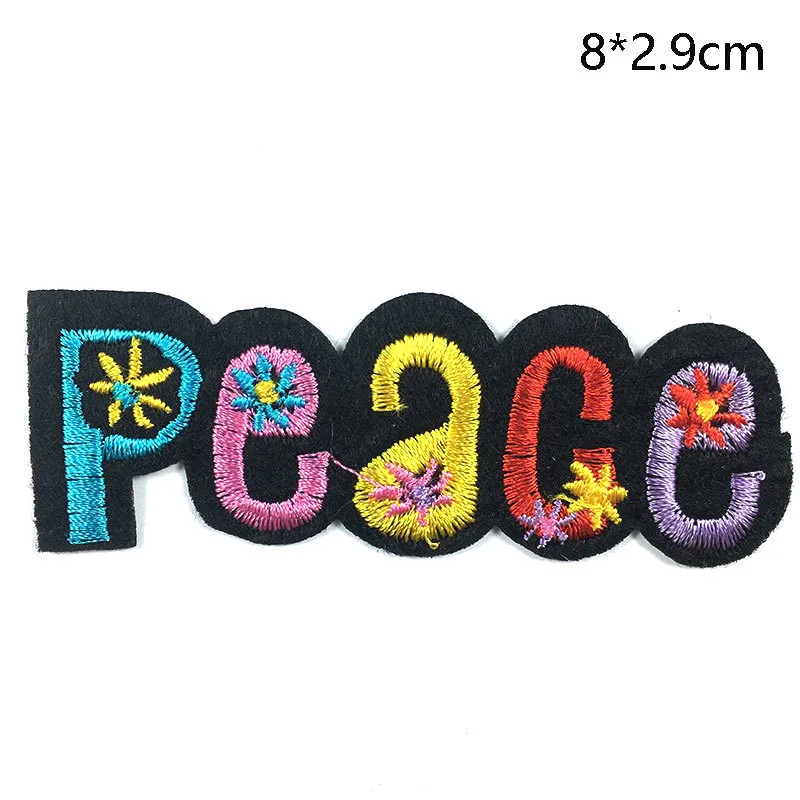 1pc Hot Love And Peace Girls Children Sequin Fabric Patches For Tshirt Hat Backpack Clothing Sewing High Quality Patch | Дом и сад