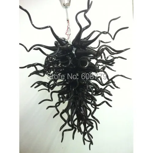 

Free Shipping 100% Handmade Blown Glass Black Chandelier