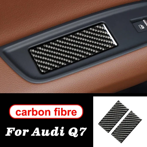 Backdoor ashtray Аксессуары для Audi Q7 LHD RHD автомобильный Стайлинг интерьерные наклейки из углеродного волокна Дверная панель рулевого колеса украшение - Название цвета: Backdoor ashtray
