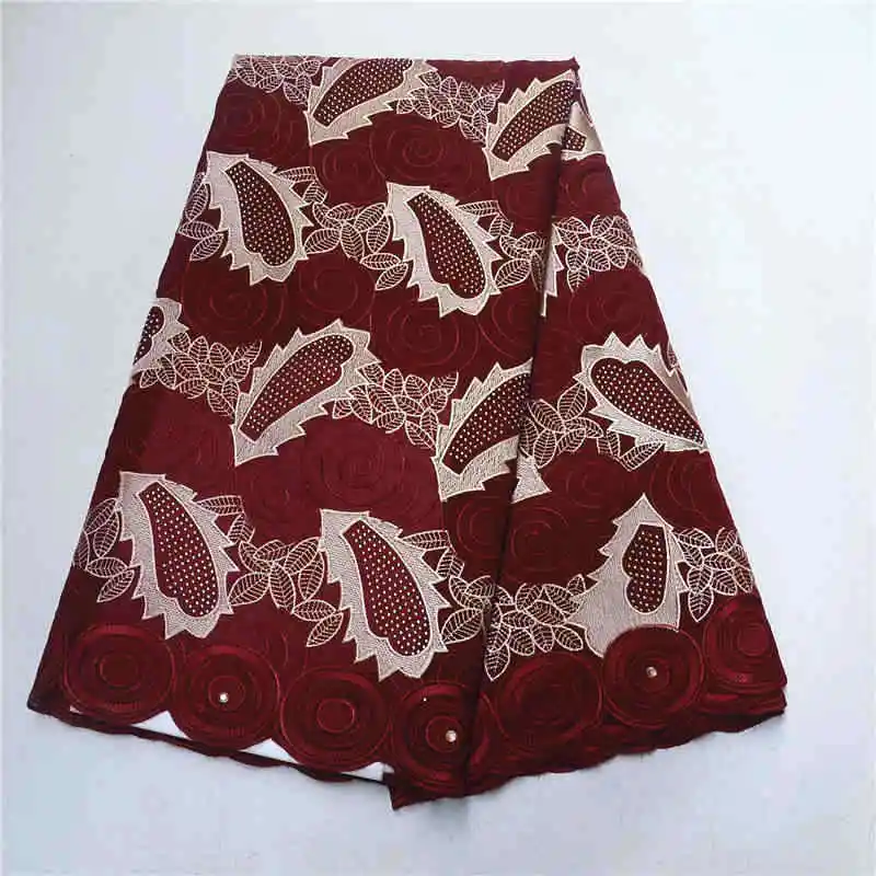 Нигерийская кружевная ткань Лидер продаж 2019 темно-синее вышитое швейцарское