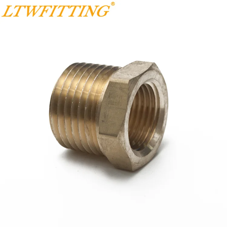 LTWFITTING Латунная Труба шестигранная стандартная арматура 1/2 дюйма Мужская x 3/8