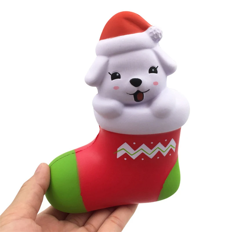 Squishy замедлить рост 15 см рождественские носки Собака kawaii мягкими Jumbo Распакуйте