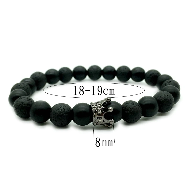 2 шт. пара браслет Подвески камень бисер Для мужчин изделия Корона Браслеты для