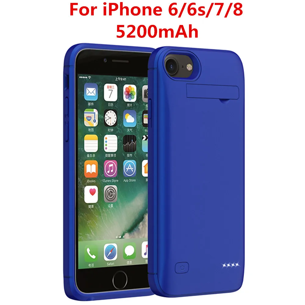 Blue for 6 6s 7 8 NTSPACE ультра тонкая батарея зарядное устройство чехол для iPhone 7 8 6 6s Plus зарядный чехол блок питания для iPhone 8 7 6 6s батарея Чехол - Цвет: Blue for 6 6s 7 8