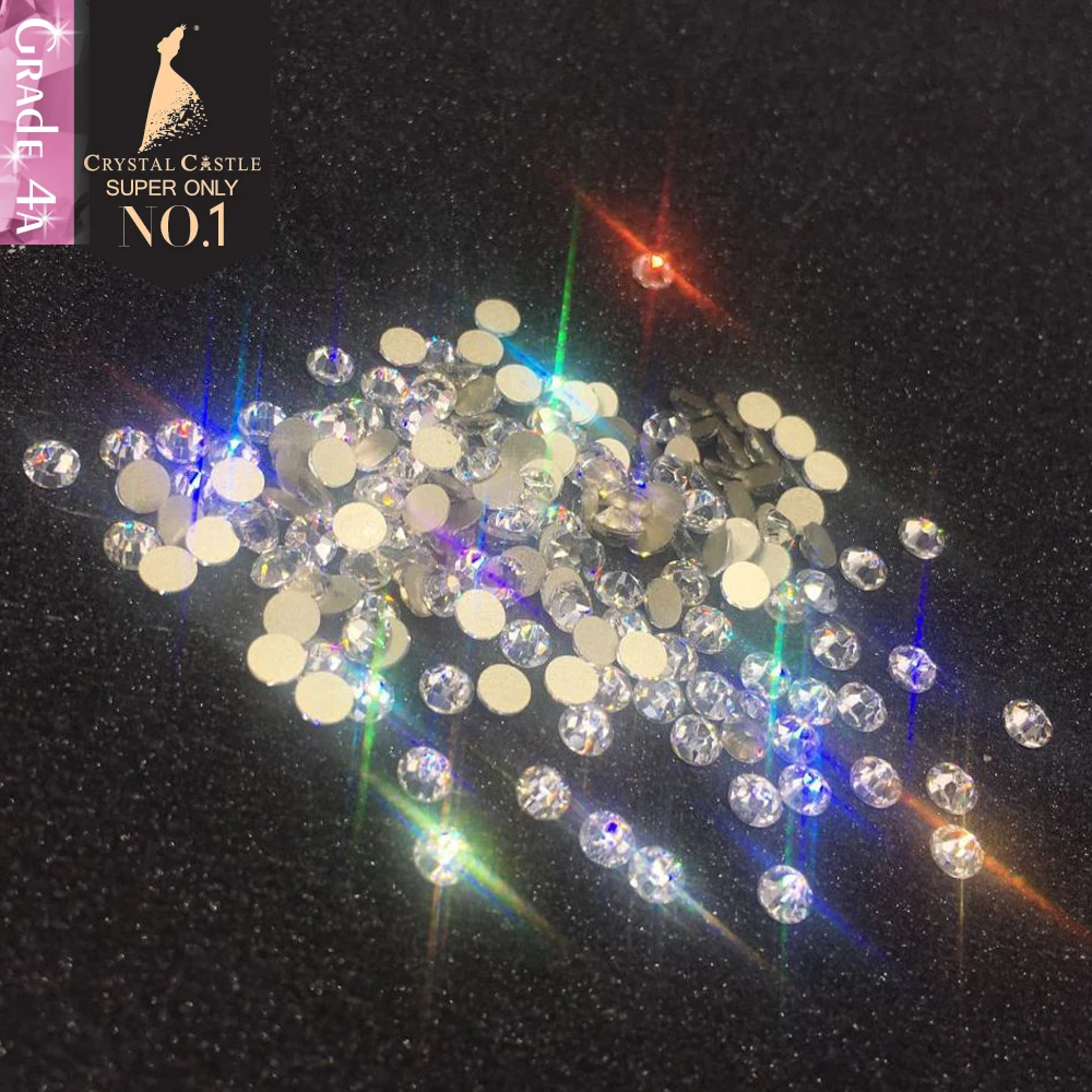 

Crystal Castle Sparkle Non-Hotfix 3D Nail Stones Clear White Strass Crafts Blingbling Glass Rhinestones 4ANHF301