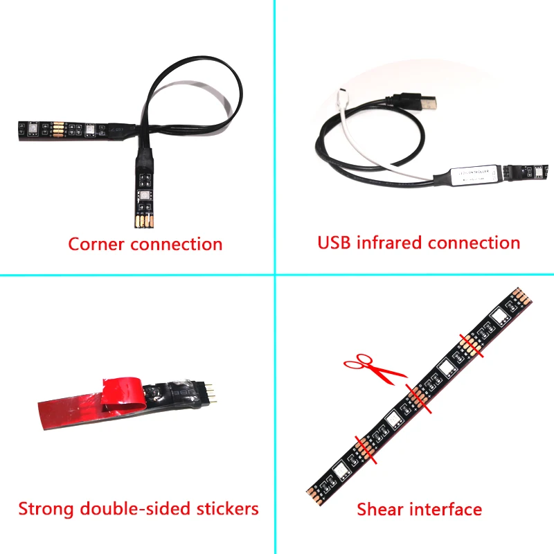Светодиодная лента для подсветки телевизора с питанием от USB ТВ экрана и монитора
