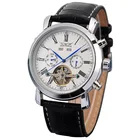 Модные Повседневные часы унисекс с кожаным ремешком, мужские и женские часы, автоматические механические наручные часы, часы с отображением даты, дня и года