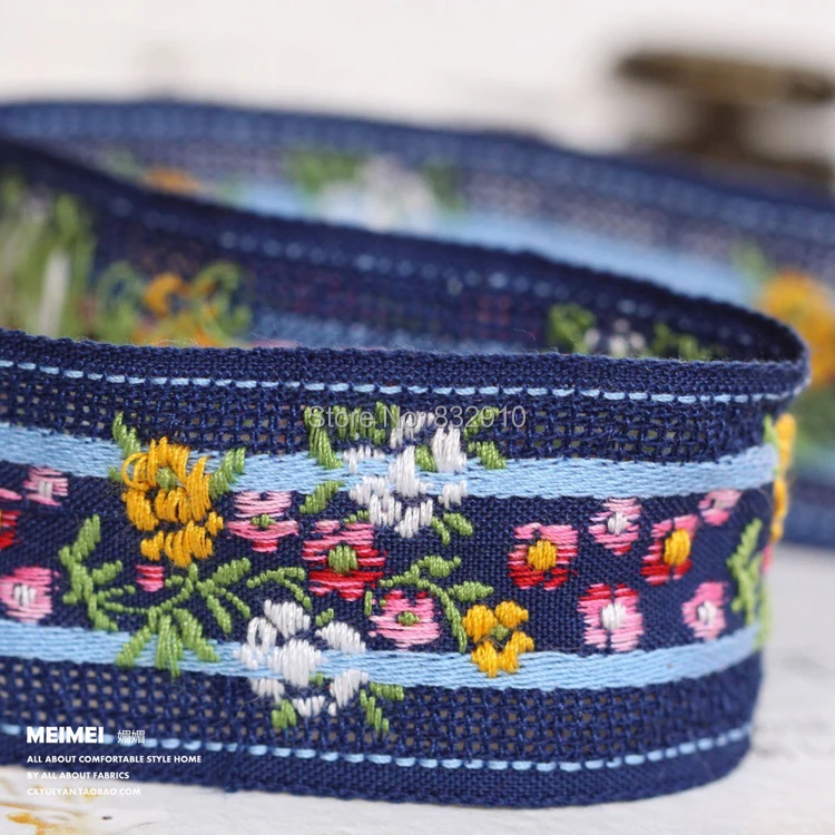 Zakka handmade accessories DIY lace ribbon polyester woven Jacquard Ribbon with Ethnic Embroidery 3.5cm 22yards/lot | Дом и сад