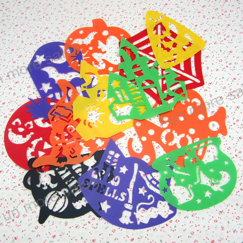 Трафареты 12 видов для детей шаблоны рисования пластиковые доски на Хэллоуин DIY