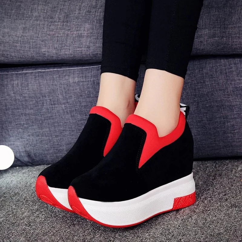 2019 женская обувь увеличивающая рост Модные женские лоферы на платформе