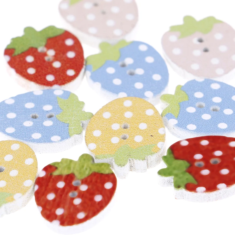 10 шт. аксессуары для скрапбукинга деревянная кнопка поделок 2 отверстия фрукты