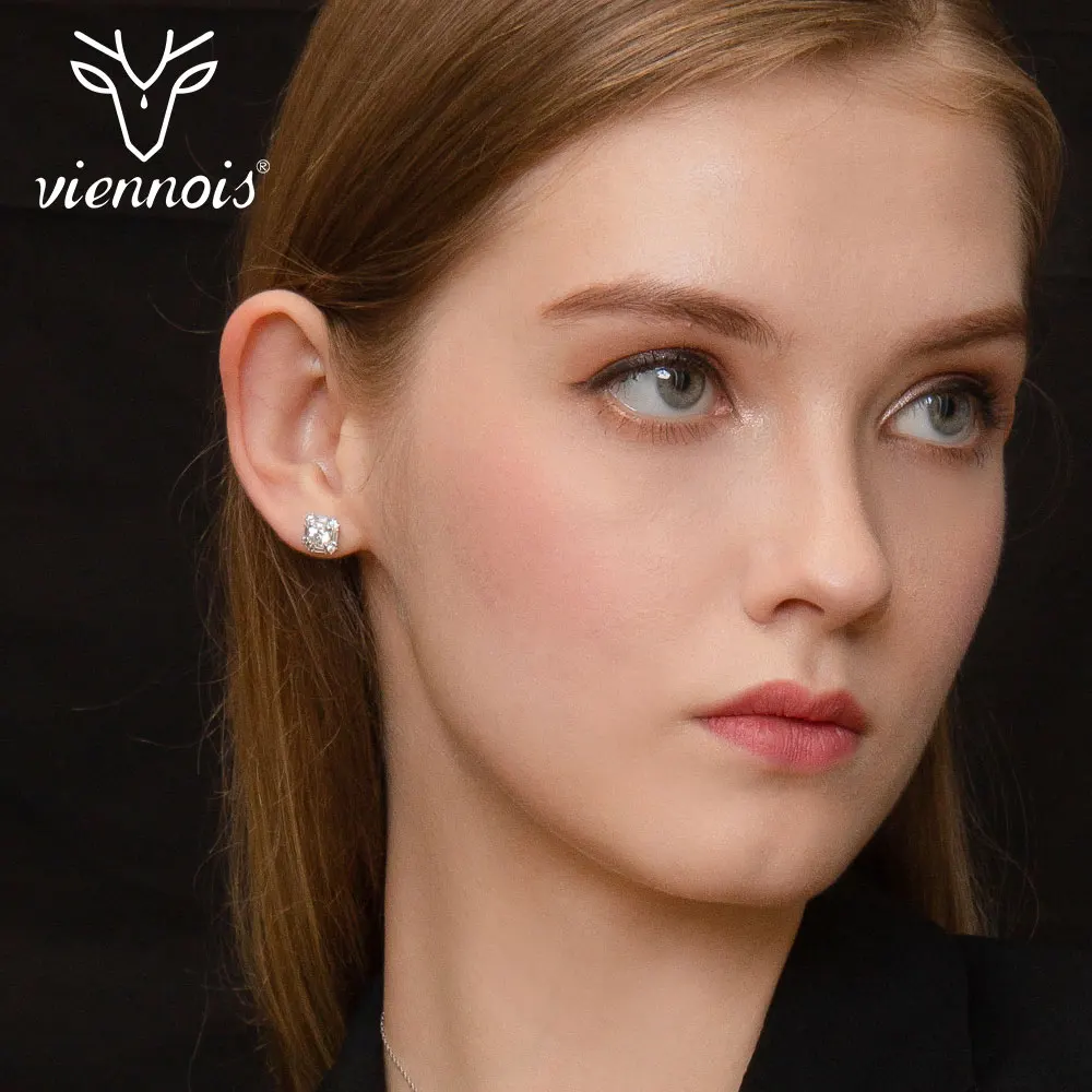 Viennois, модные серьги из серебра 925, белые квадратные серьги для женщин, циркониевые серьги, ювелирные изделия