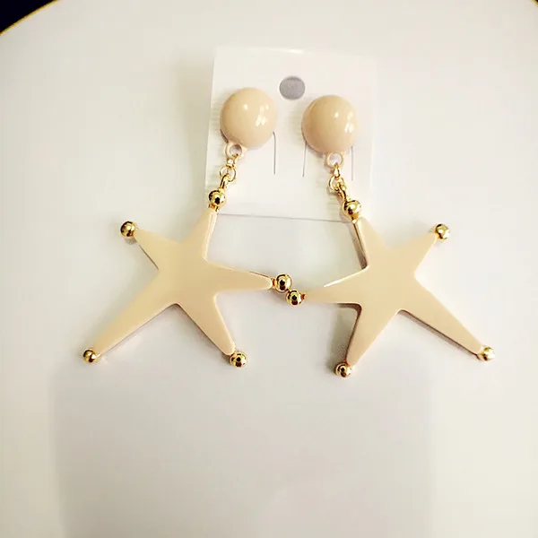 2017 Fashionable acrylic big earrings Hip Hop Rock Lady Starfish Pentacle Star Jewelry for woman gifts jewelry wholesale EE008 | Украшения