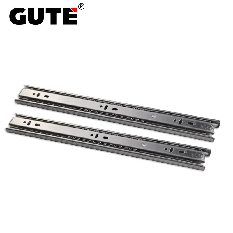 GUTE Stainless Steel Three Section Drawer Slide Furniture Guide Rail Track Wardrobe Kitchen Cupboard Side Mounting | Обустройство