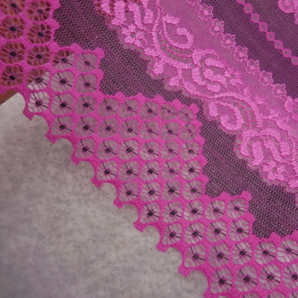 Эластичная кружевная лента #25 ширина 20 см 2 ярдов/партия фуксия аппликация с