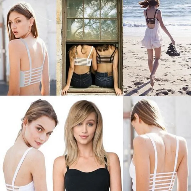 Женский бюстгальтер на бретельках Lette Сексапильный топ в полоску серого цвета