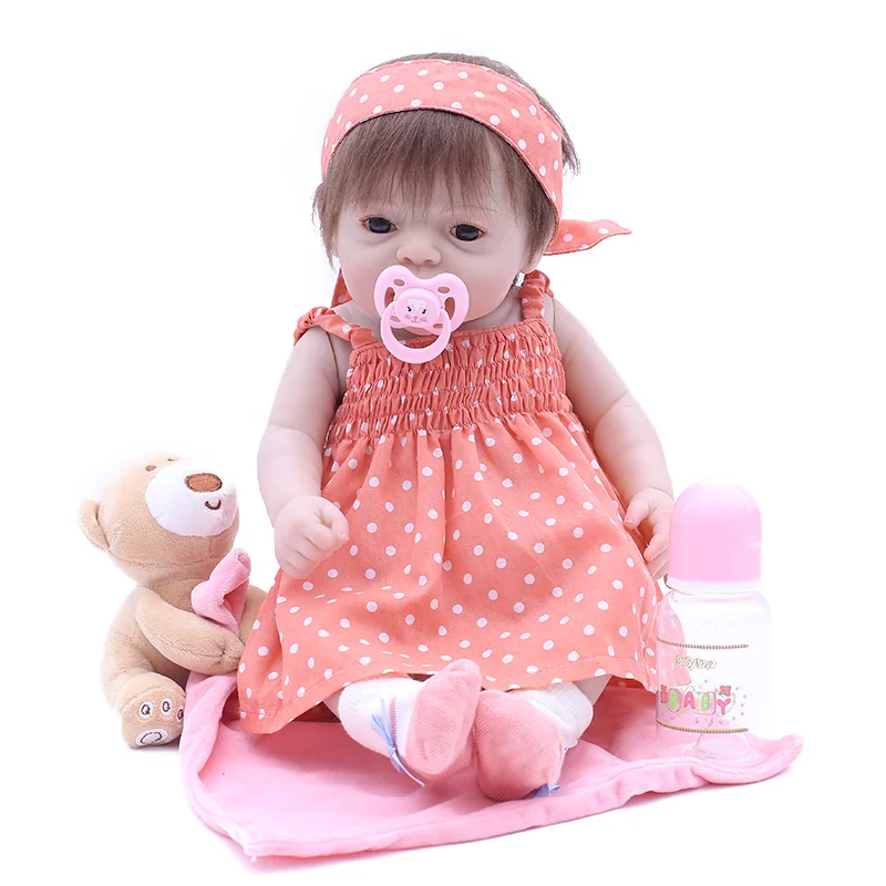 

Полностью силиконовая кукла Bebe Reborn 18 дюймов виниловая Реалистичная Коллекционная Кукла Reborn Детские куклы-симуляторы новорожденных Для дев...