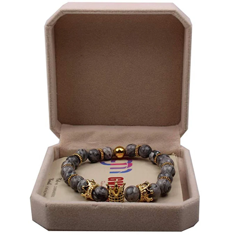 Браслет с бусинами в форме королевской короны золотого цвета роскошные