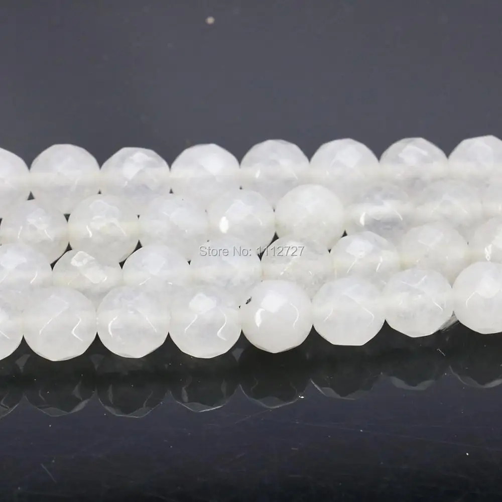 Элегантные белые свободные бусы из халцедона круглые Howlite DIY ограненный