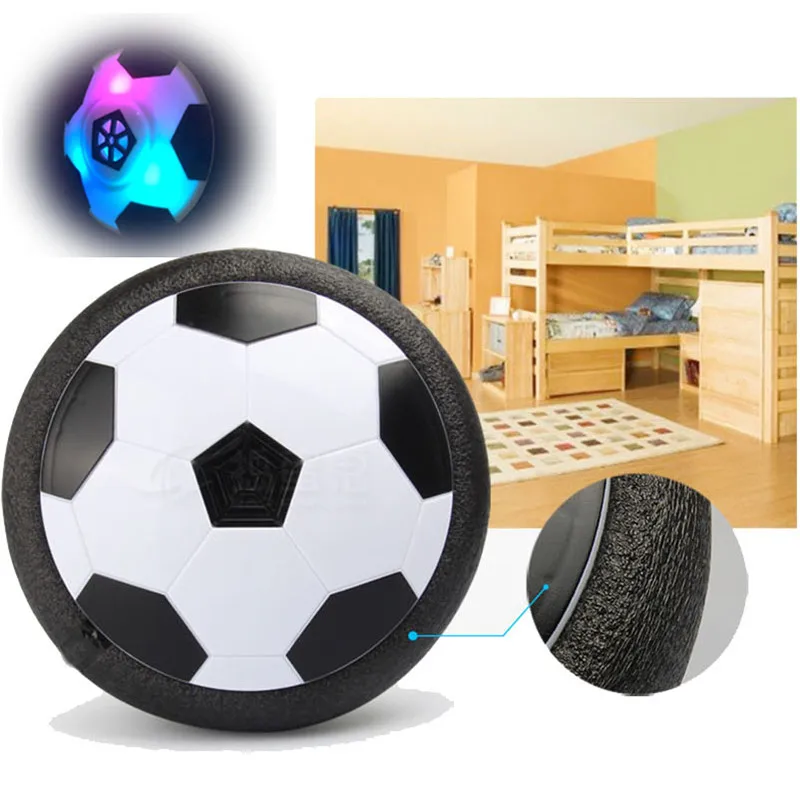 

Funny LED Light Flashing Arrival Air Power Soccer Ball Disc Indoor Football Toy Multi-surface Hovering Gliding Toys For Kids