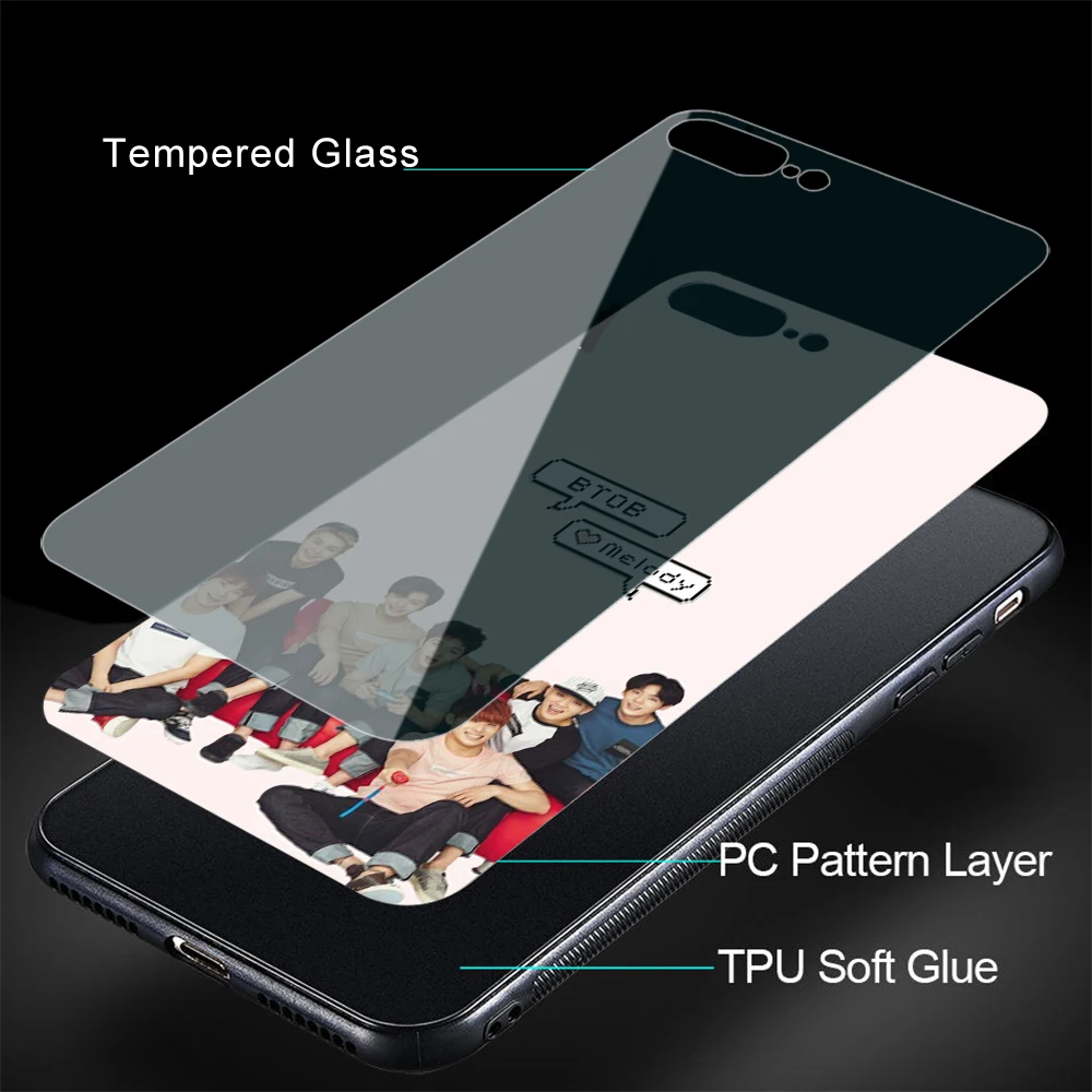 WEBBEDEPP BTOB K Pop Bands чехол для телефона из закаленного стекла Apple iPhone Xr Xs Max X или 10 8 7 6 6S