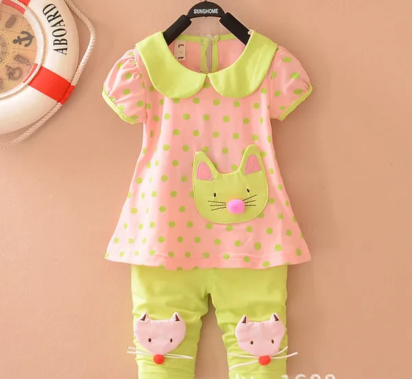 2014 Summer 1sets/lot fashion baby children short sleeve t-shirts Pants clothes set Mickey minnie kids sport suit in stock | Детская