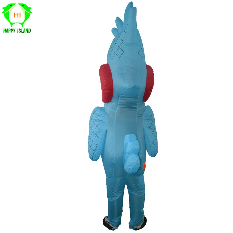 Надувной костюм попугая на Хеллоуин синий животного из мультфильма карнавальный