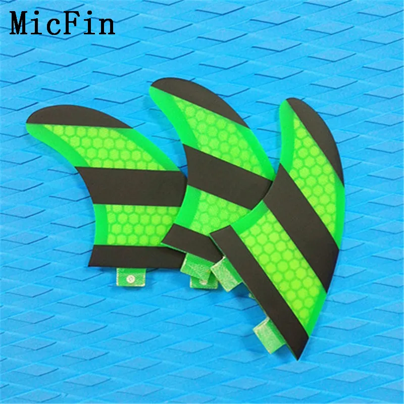 Micfin quillas surf вафельная fcs плавники стекловолокна досок для серфинга плавники три ребра размер M-G5 - Цвет: G5