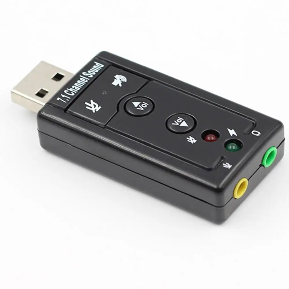 Горячий Внешний USB аудио адаптер звуковой карты VIRTUAL 7 1 Ch 2 0 микрофон динамик Аудио