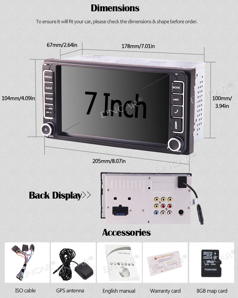 for Toyota- 7 Inch Capacitive Touch Screen GPS Car Radio with Bluetooth FM AM Receiver Phone Mirroring Steering Wheel | Автомобили и