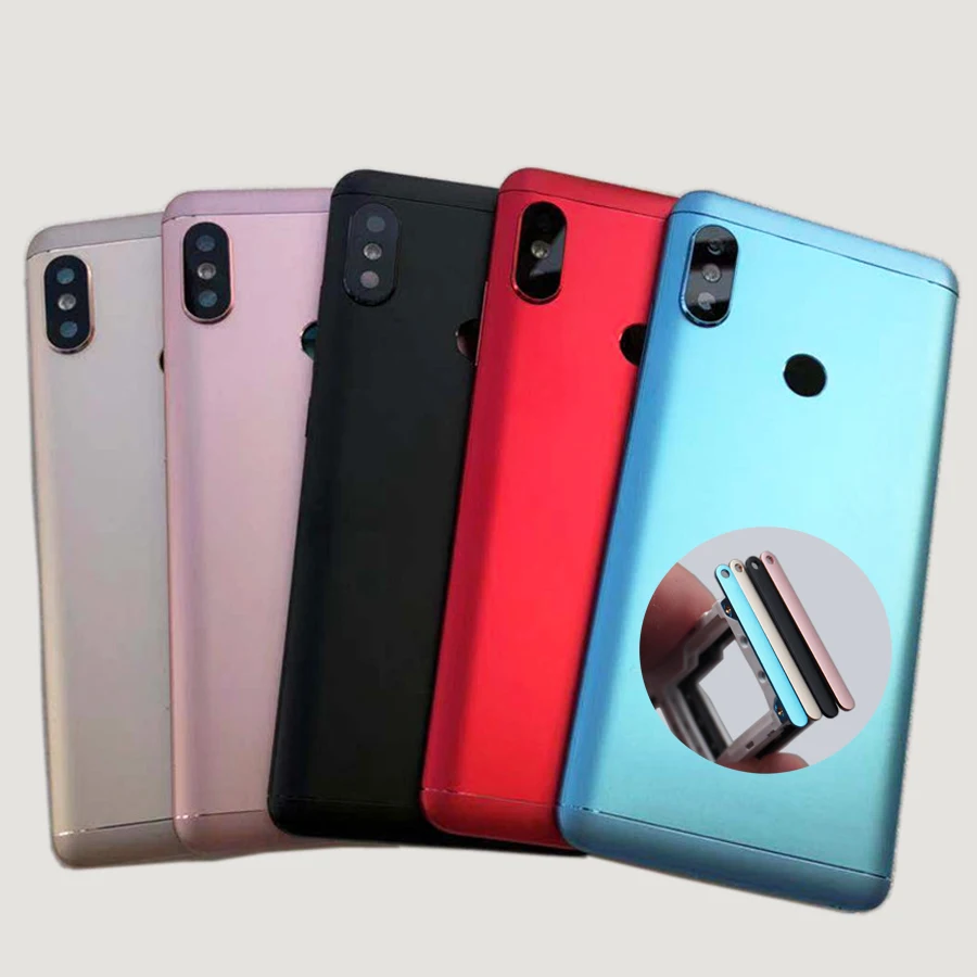Корпус для Xiaomi Redmi Note 5, задняя крышка для батареи+ лоток для sim-карты+ боковые кнопки+ сменная вспышка для объектива камеры