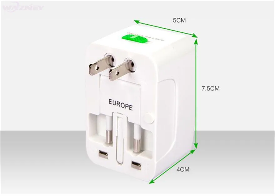 Компл./лот 200 США в ЕС Европа и универсальный AC мощность Plug по всему миру Путешествия адаптер конвертер Великобритании AU преобразования разъем
