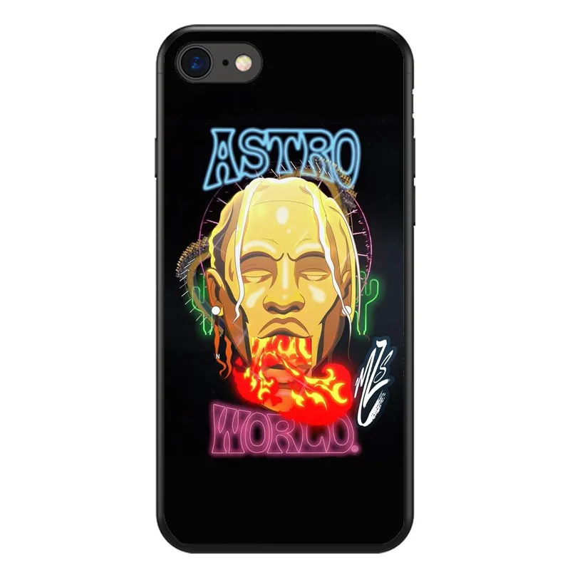 TPU Чехол для телефона Travis Scott Astroworld для iPhone X XS Max XR 8 Plus 7 Plus 6 6S Plus 5 5S SE 4S 5C Мягкий силиконовый черный чехол - Цвет: TPU