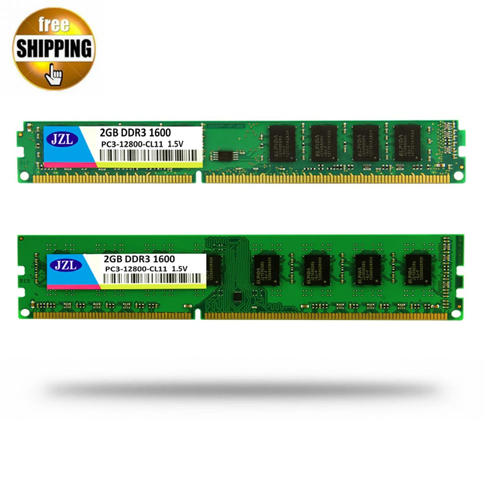 

JZL Memoria PC3-12800 DDR3 1600MHz / PC3 12800 DDR 3 1600 MHz 2GB LC11 240-PIN Desktop PC Computer DIMM Memory RAM For AMD CPU