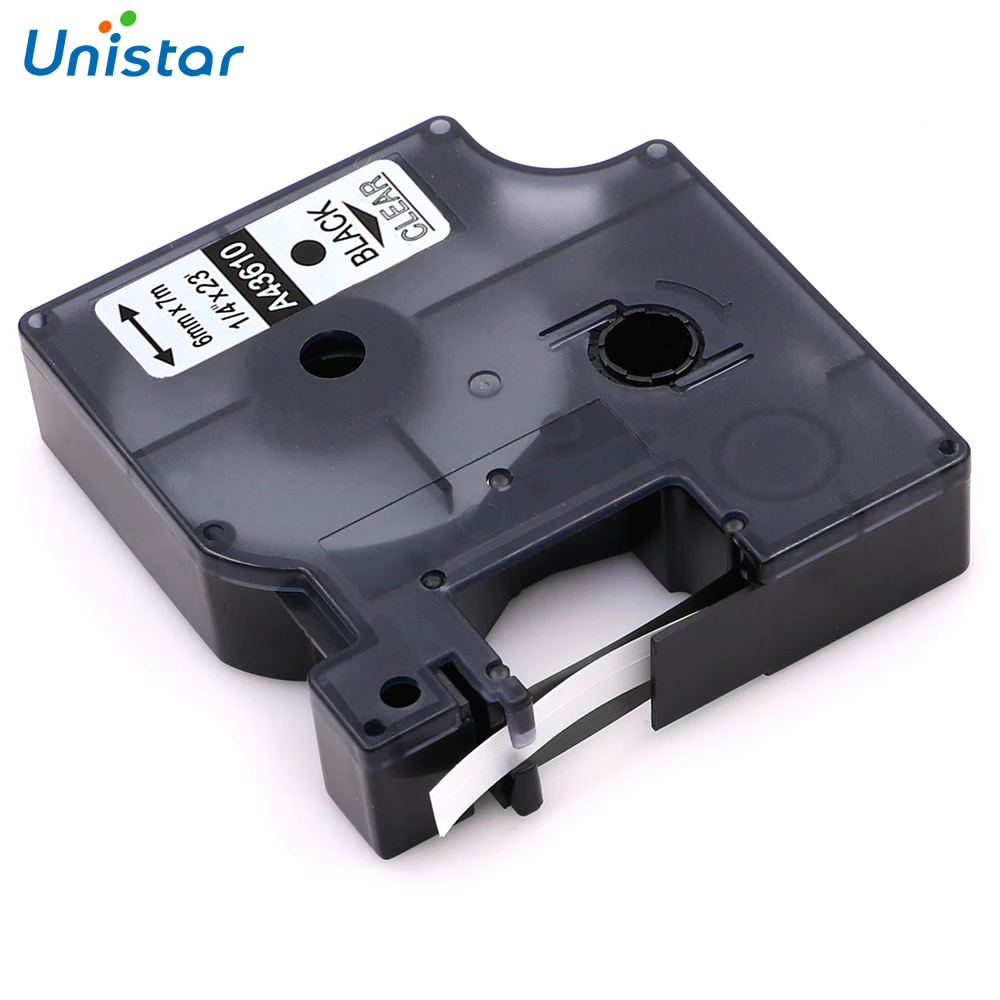Unnistar 2 шт. совместимые с этикетками Dymo для D1 43610 ленты этикеток черные на