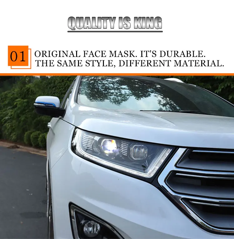 2 шт. светодиодный фонарь для Ford Edge- Автомобильный светодиодный фонарь с двойным ксеноновым объективом автомобильные аксессуары дневные ходовые огни противотуманные фары