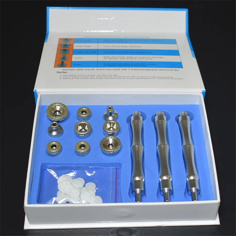 9 наконечников + 3 палочки Алмазный аксессуар для дермабразии наконечники