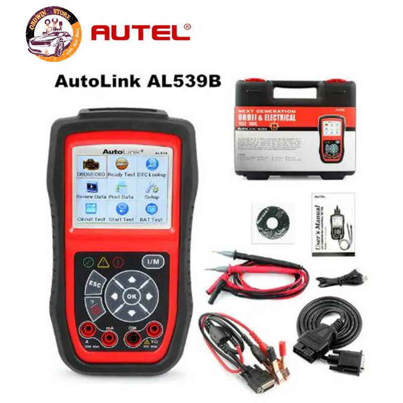 Autel Автоссылка AL539B OBDII Авто Code Reader электрические Тесты инструмент AL 539B 539 b