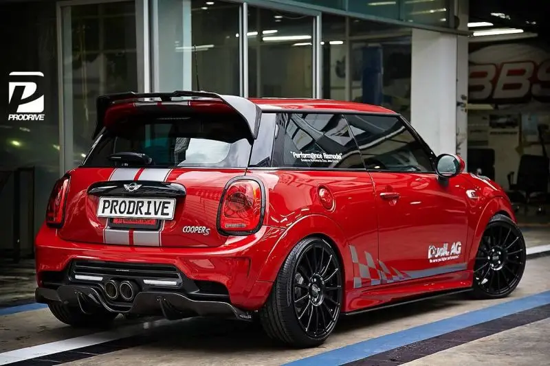 FRP Diffuser Extend For F56 Mini Cooper S DAG Style Ver2.1 Glass Fiber Rear Under Diffuser Body Kit Trim For Mini F56 Racing