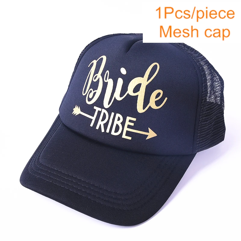 Black Bride TRIBE Невеста команда татуировки Бейсбол Кепки девичник вечерние шапка с надписью "Bride To Be" сделай сам "вечерние украшения на День святого Валентина свадебные украшения поставки, W - Цвет: Black Bride TRIBE