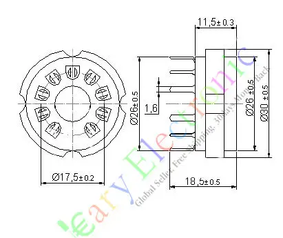 Оптом и в розницу 4 шт. 9pin PCB Керамические гнезда вакуумных трубок КЛАПАННОЕ