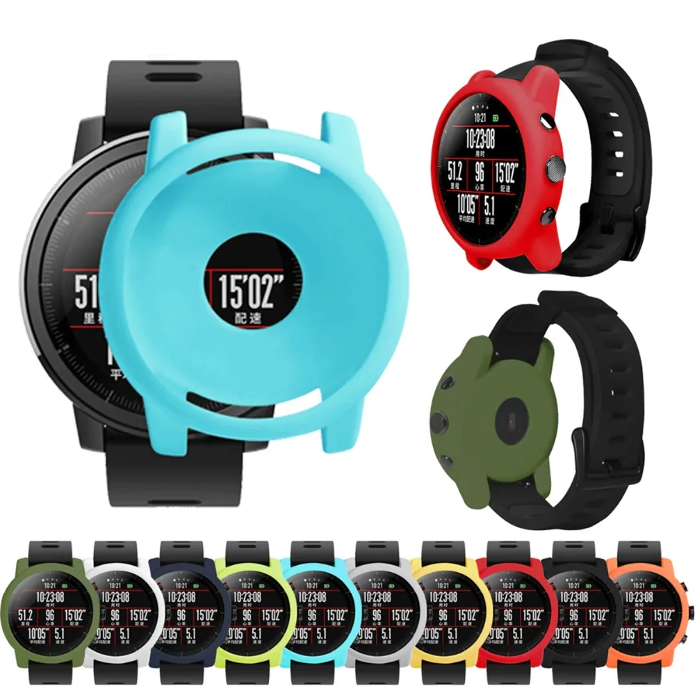 Премиум силиконовый защитный чехол для Huami Amazfit Stratos 2/2S полный каркас мягкий чехол Защитная крышка умные часы аксессуары